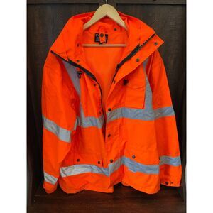 VEA Visibility Enhanced Apparel Reflective Safety Jacket Orange XL Workwear Coat